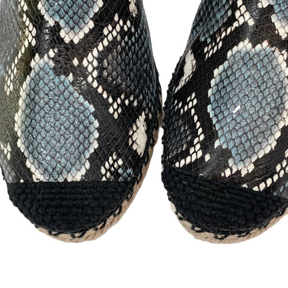 VINCE Wedge Mules SZ 6 Snake Print Espadrille Cap Toe Slingback Sandals - Picture 3 of 7